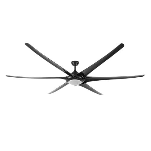 Eden pulse Schwarzer Ventilator mit 6 Flügeln, 6 Geschwindigkeiten, mit integrierter LED, 2850 lm, 30 W, 45/55 x 254 x 254 cm von Eden pulse