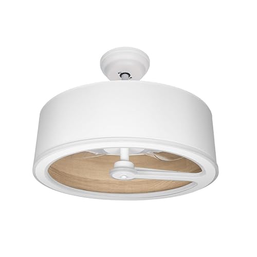 Eden pulse Ventilator in Weiß/hellem Holz, 3 integrierte Flügel, 110 W LED, integriert, 46/66 x 62 x 62 cm von Eden pulse