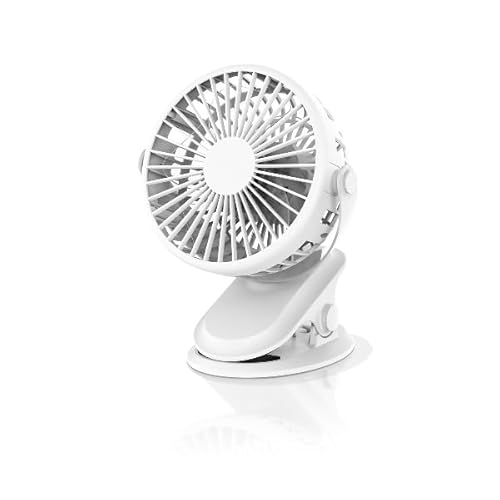Eden pulse Tragbarer Clip-Ventilator, 15,2 cm, 5 Flügel, 3 Geschwindigkeiten, 1500 mAh, ideal für den Einsatz in Büros, zu Hause oder im Freien. von Eden pulse