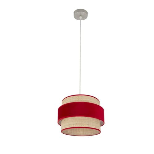 Pendelleuchte mit E27-Sockel, Design in Nickel und Natur, Maße 30 x 30 cm, ideal für moderne und funktionale Dekoration. von Eden pulse