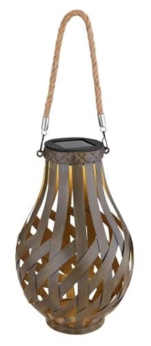 Solarlampe - dekorative Vase aus Metall mit Griff, warmes Licht 3000 K, Schutzart IP44, inklusive Seil zum Aufhängen. von Eden pulse
