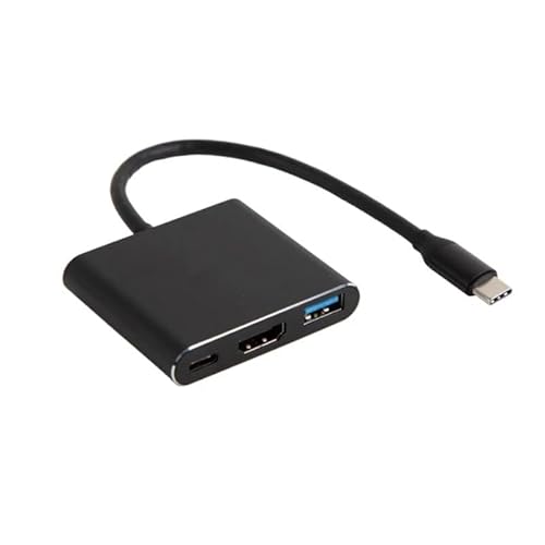 Typ-C-Hub - 3-in-1-Adapter mit HDMI-Ausgang und USB 3.0-Anschlüssen, unterstützt Ladung bis zu 100 W, hergestellt aus langlebigen Materialien. von Eden pulse