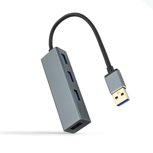 USB-Hub mit 4 Ports USB 3.0, USB-A/M-Anschluss, 10 cm Kabel, grau, ideal für Geräteerweiterung. USB-Hub mit 4 Ports USB 3.0, USB-A/M-Anschluss, 10 cm Kabel, grau, ideal für Geräteerweiterung. von Eden pulse