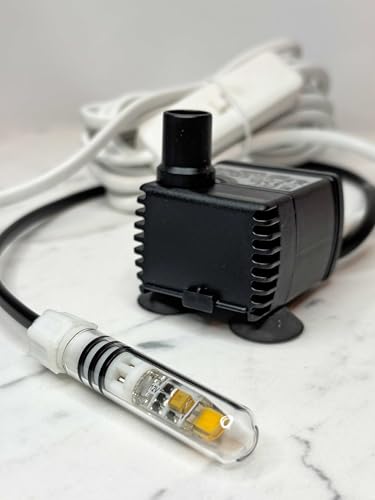 Eden 104L Spotty Wasserpumpe (5W + 1,2W LED Licht, 240 l/h, 0,45 m Förderhöhe), Modern, Schwarz, Kunststoff, Wasserpumpe für Zimmerbrunnen von Eden