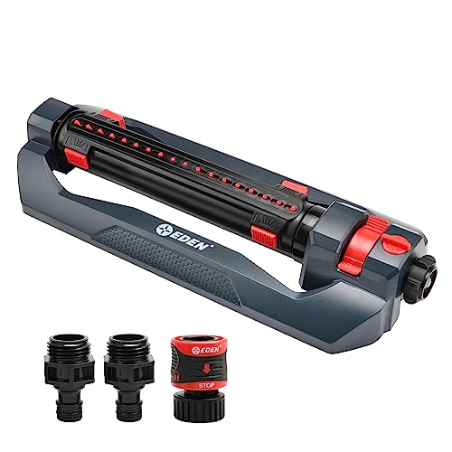 Eden 3-Wege-Turbo-Oszillierender Sprinkler für großen Hof und Rasen mit Schnellverbinder-Starter-Set, deckt bis zu 4.000 m² ab. ft (Modell #94094) von Eden