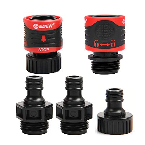 Eden 95210 Premium-Gartenschlauchverschraubung, Schnellanschluss mit Wasserstop- und Verriegelungsfunktion, 5-teiliges Set Eden 95210 Premium-Gartenschlauchverschraubung, Schnellanschluss mit Wasserstop- und Verriegelungsfunktion, 5-teiliges Set von Eden
