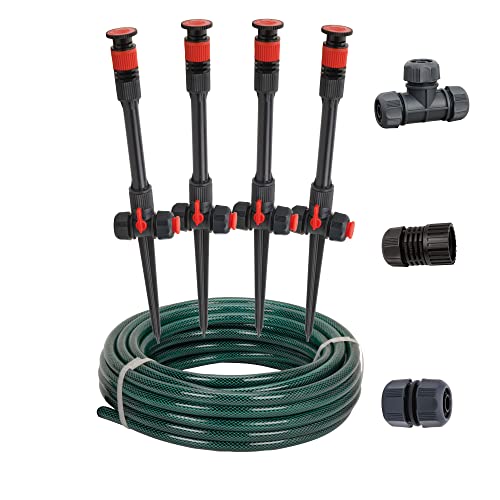Eden 98063 Mehrfach verstellbares Flex-Design oberirdische Bewässerung Gartensprinklersystem, Sprinkler & Schlauch, DIY Pflanzenbewässerung Set von Eden