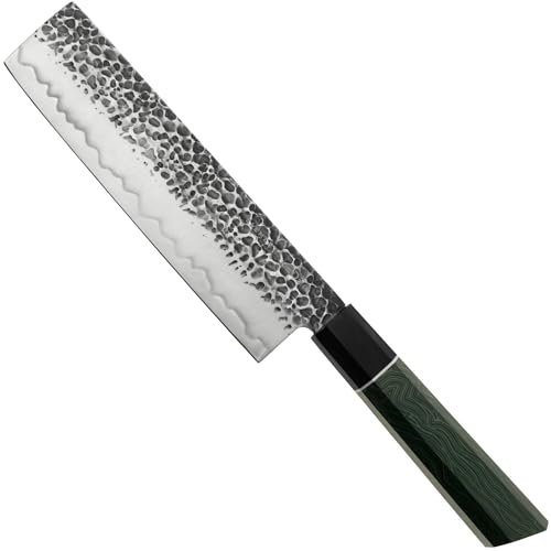 Eden Elements Nakiri 2001-116, 18 cm, Asiatisches Gemüsemesser aus rostfreiem Stahl mit farbigem Griff von Eden