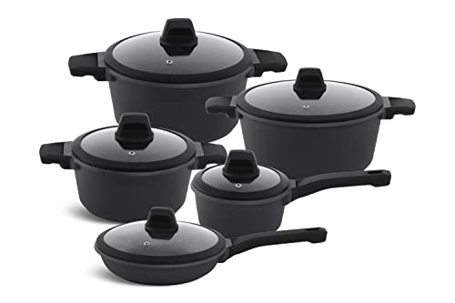 EDENBERG 10 TLG Topfset Induktion, Töpfe & Pfannen beschichtet, Kochtopf Set | induktions Töpfe Set, Kochtöpfe, Töpfe Induktion | Kochgeschirr Set, Topfset induktionsgeeignet von Edenberg
