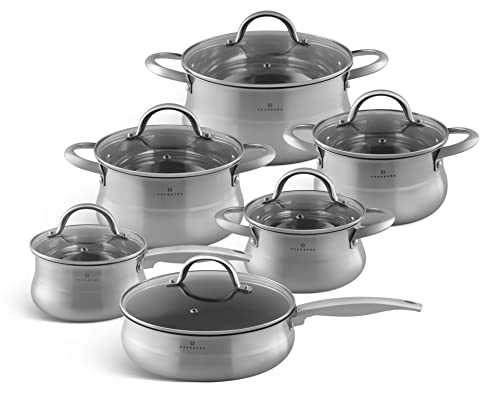 EDENBERG 12-tlg Topfset Induktion, Töpfe & Pfannen beschichtet, Kochtopf Set | induktions Töpfe Set, Kochtöpfe, Töpfe Induktion | Kochgeschirr Set, Topfset induktionsgeeignet EB-002420 von Edenberg