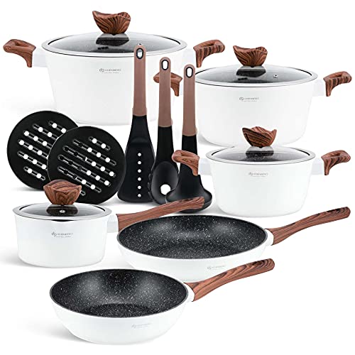 EDENBERG 15 TLG Topfset Induktion, Töpfe & Pfannen beschichtet, Kochtopf Set | induktions Töpfe Set, Kochtöpfe, Töpfe Induktion | Kochgeschirr Set, Topfset induktionsgeeignet (EB-5622) von Edenberg