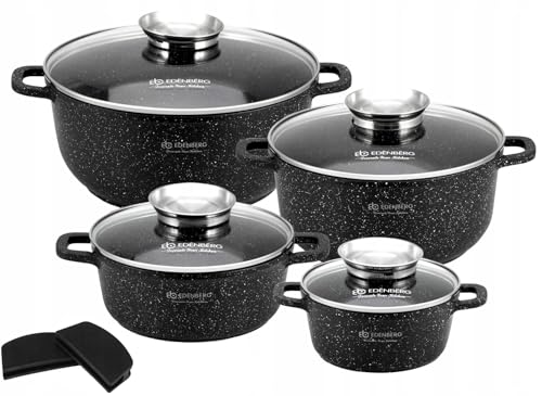 Edenberg EDENBERG Stonetec Line - 10-teiliges Luxus induktions Töpfe Set, Kochtöpfe, Töpfe Induktion | Kochgeschirr Set, Topfset induktionsgeeigne EB-8142 von Edenberg