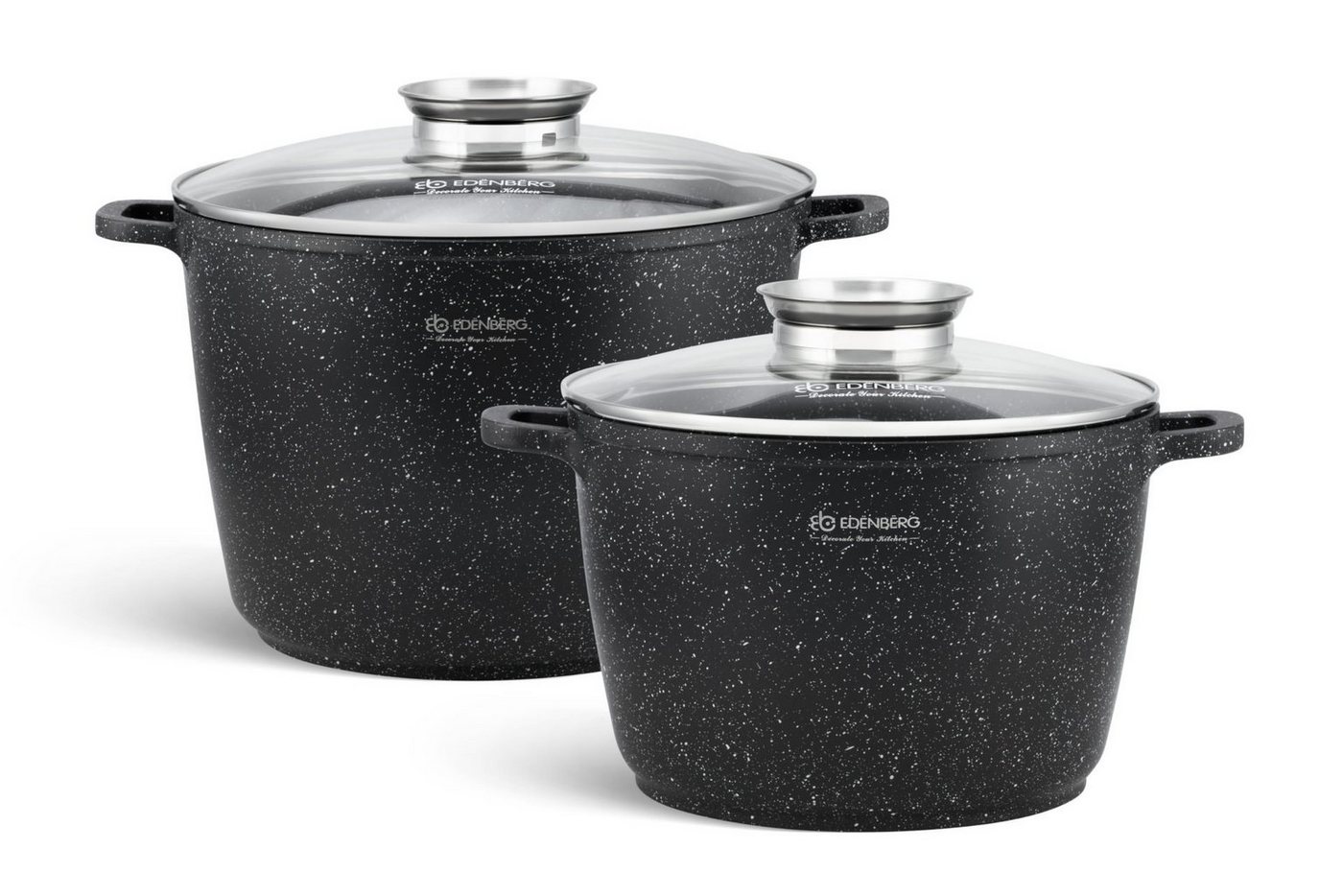 Edenberg Topf-Set Schwarze Töpfe, große Töpfe, Suppentöpfe, Keramik, 6,2L/10.0L, Aluminium, Keramik (4-tlg., Zeitloses Design des Topfsets. Eine ideale Geschenkidee) von Edenberg