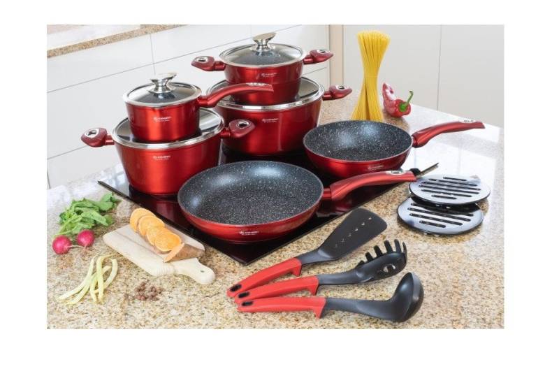 Edenberg Topf-Set Stylische Töpfe in4 Farben – Modernes Design & Hervorragende Qualität, Keramik, Aluminiumguss, Edelstahl (Schöne Töpfe mit einzigartigem Design, 15-tlg., Zeitloses Design des Topfsets. Eine ideale Geschenkidee! Hochwertig) von Edenberg