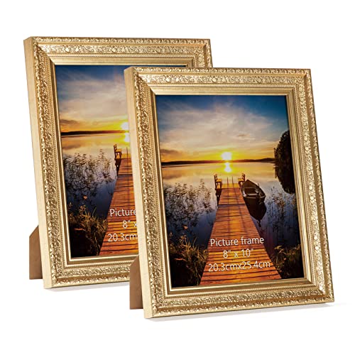 Edenseelake 8x10 Picture Frames Set of 2, Vintage Gold Photo Frame 8 by 10 for Tabletop or Wall Display von Edenseelake