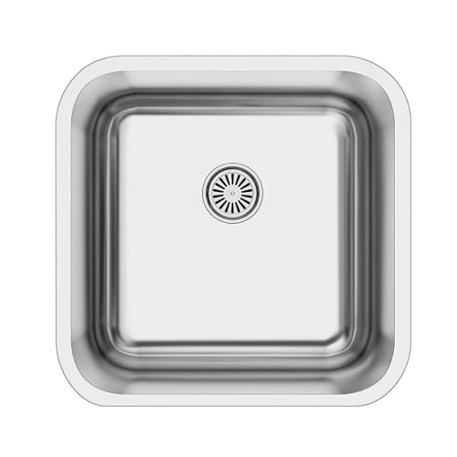 EDESA FUJI BE 40 x 40 1C R-60 /A Unterbauspüle, 45 cm, 1 quadratischer Becken, saugfähiger Boden, Edelstahl-Finish von Edesa
