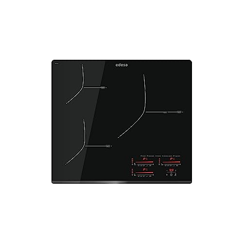 Edesa EIMS-6330 B Induktionskochfeld mit Frontschräge, 3 Kochspots, Bedienfeld Multislider Touch, 9 Stufen + Booster, Timer, maximale Leistung 7,1 W, schwarzes Finish. von Edesa