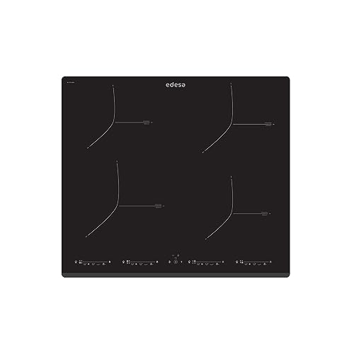 Edesa Induktionskochfeld EIM-6422 B mit Frontschräge, 4 Kochzonen, 9 Leistungsstufen + Booster, schwarzes Glas von Edesa