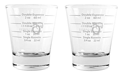 EDESIA ESPRESS - Espressoglas mit weißer Skala zum Abmessen von Kaffee- & Espressospezialitäten - 85 ml - 2 Stück von Edesia Espress
