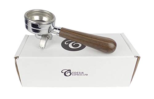 Ersatz-Siebträger für ASTORIA 58mm-Espressomaschinen - Walnuss-Griff, 2 Ausläufe - 14 g Sieb - 2 Tassen von Edesia Espress