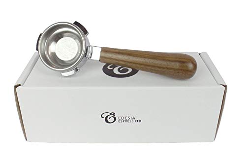 Ersatz-Siebträger für CARIMALI Espressomaschinen - Walnuss-Griff, 1 Auslauf - 7 g Sieb - 1 Tasse von Edesia Espress