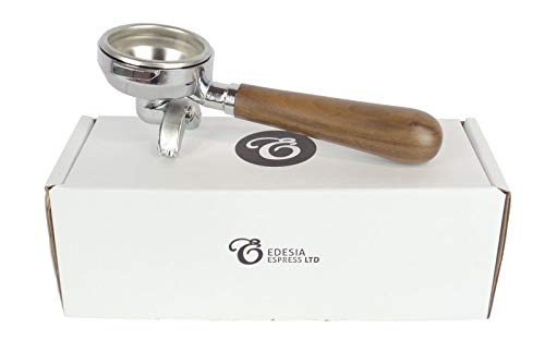 Ersatz-Siebträger für MAGISTER-Espressomaschinen - Walnuss-Griff, 2 Ausläufe - 14 g Sieb - 2 Tassen von Edesia Espress