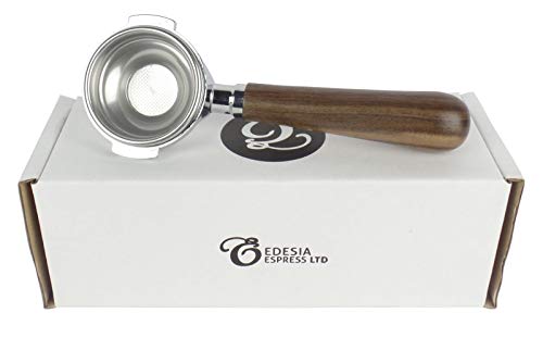 Ersatz-Siebträger für RANCILIO Espressomaschinen - Walnuss-Griff, 1 Auslauf - 7 g Sieb - 1 Tasse von Edesia Espress