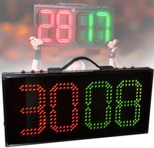 EdfYHSL Fußball Ersatzbrett Doppelseitige LED Ersatztafel für Fußball, 4 Ziffern Fußball Ersatzbrett, für Fußball Match Fußball Ersatzbrett von EdfYHSL