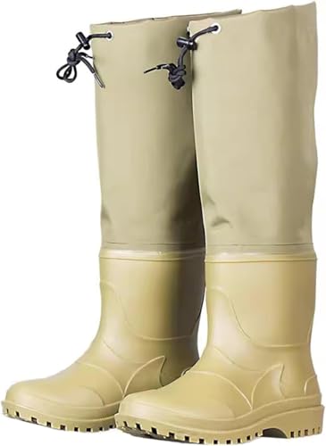 EdfYHSL Wathosen Wathosen Angel-Froschstiefel, leichte Watstiefel mit verstellbarem Kordelzug, Tauchschuhe, Fang-Regenstiefel(Green,9.5 UK) von EdfYHSL