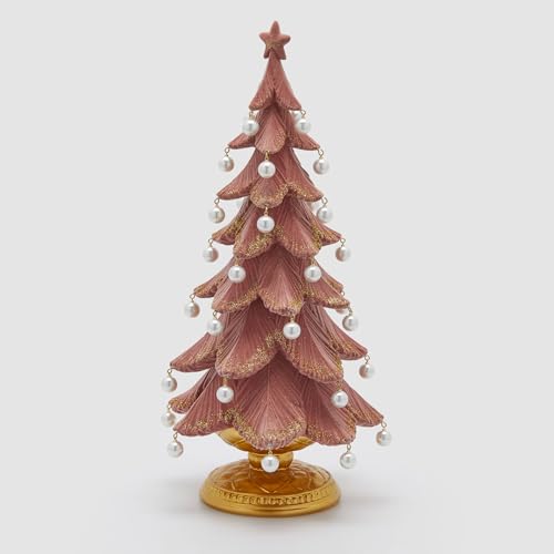 EDG Enzo De Gasperi Pino Weihnachtsbaum mit Perlen 46x22cm Pink von Edg