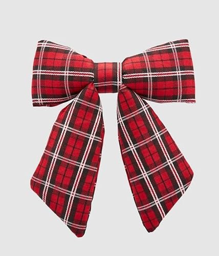 EDG Enzo De Gasperi Weihnachtsschleife Leinen Tartan 22 x 26 cm White Red von Edg
