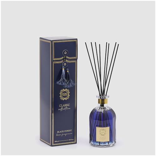 Edg - Enzo De Gasperi Klassischer Lufterfrischer für den häuslichen Bereich mit Stäbchen, 500-ml-Glasflasche (1 Stück) BLACK FOREST von Edg