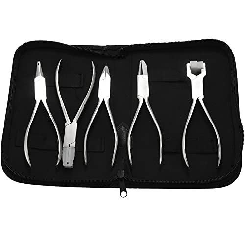 Edgar 5 StüCke Edelstahl Optik Brillen Optiker Brillen Rahmen Reparatur Optische Zangen Werkzeug Kit mit Schwarz Tasche von Edgar