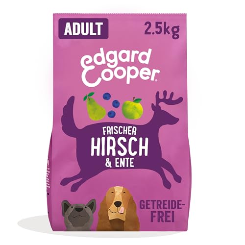 Edgard & Cooper Hundefutter, Trockenfutter für Hunde, (Hirsch & Ente, 2.5kg), Getreidefrei, natürliche Zutaten und frisches Fleisch, voller essentieller Aminosäuren von Edgard Cooper