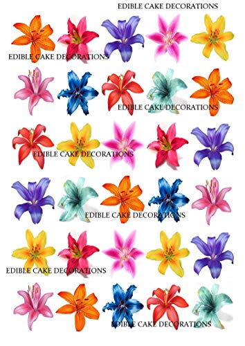 Essbare Kuchendekorationen mit Lilienblumen, 30 Stück von Ediblecakedecorations