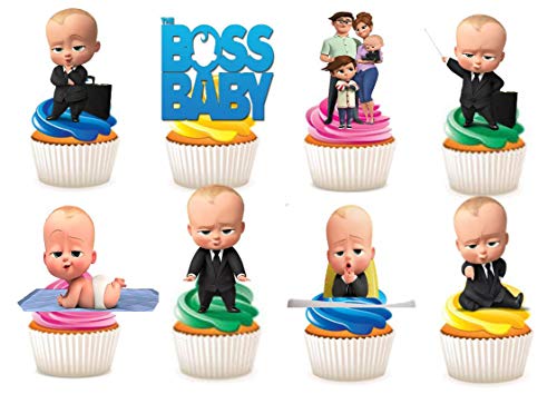 The Boss Baby Charaktere Party Stand Up Essbares Papier Cupcake Topper Cake Decorations 30 Stück von Ediblecakedecorations