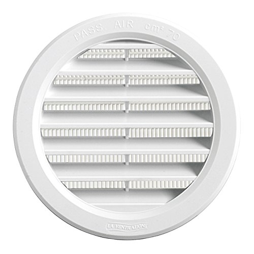 First Plast Gitter, rund, zum Einbauen Mit Fliegengitter d.100, Lüftung, 70°cm², Weiß First Plast Gitter, rund, zum Einbauen Mit Fliegengitter d.100, Lüftung, 70°cm², Weiß von La Ventilazione