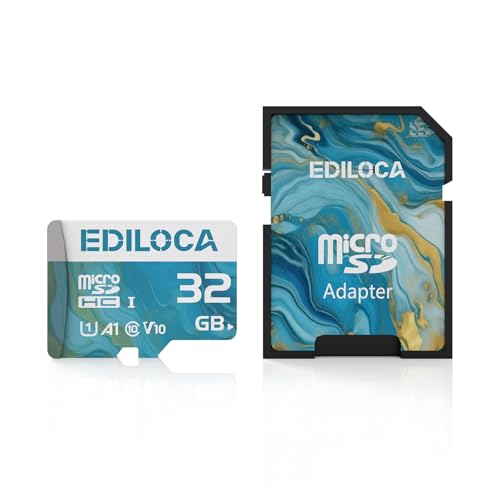 32GB Micro SD Karte Speicherkarte mit SD-Adapter, 90MB/s Lesegeschwindigkeit UHS-I C10, U1, V10, A1 Wasserdicht Stoßfest, 32GB Micro SD Card Kompatibel mit Smartphone, Kamera, Dashcam, Drohnen 32GB Micro SD Karte Speicherkarte mit SD-Adapter, 90MB/s Lesegeschwindigkeit UHS-I C10, U1, V10, A1 Wasserdicht Stoßfest, 32GB Micro SD Card Kompatibel mit Smartphone, Kamera, Dashcam, Drohnen von Ediloca