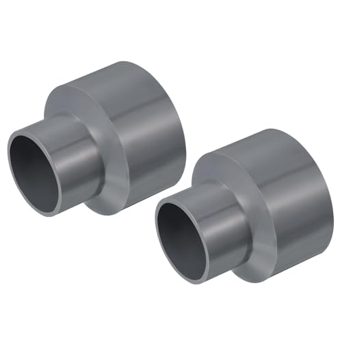 Edinstry PVC-Reduzierstück, Rohrverschraubungen, gerade Kupplungsadapter für Sanitär- und DIY-Projekte, Grau, 63 x 40 mm, 2 Stück von Edinstry