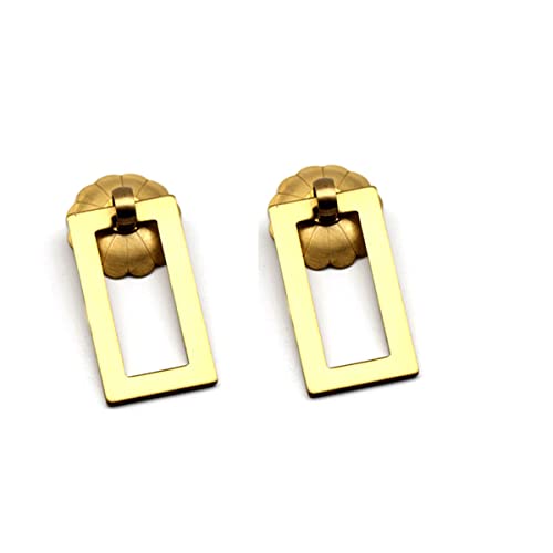 Edinstry Quadratischer Ringgriff aus reinem Kupfer, für Schrank, Schublade, Tür, Hardware, Möbeltürgriff mit Schraube, Durchmesser 27 mm, gebürstetes Kupfer, 2 Stück von Edinstry