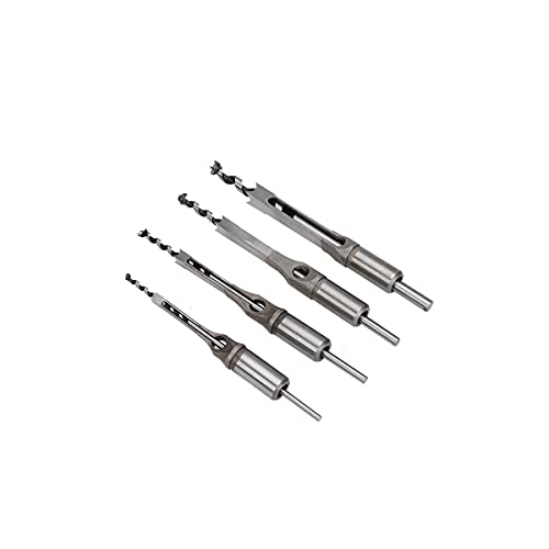 Holzbearbeitung Vierkantlochbohrer Holzbearbeitung Lochsäge 8 mm Lagerstahl Stechbeitel Bohrer Einsteckwerkzeug 1 Set (Bohrhülse, Zentrierbohrer) von Edinstry