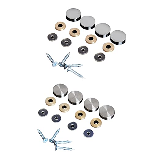 Spiegelschraube, Abstandshalterschraube, reines Kupfer, flache Kappe, dekorative Abdecknägel, solide Abstandshalterschrauben, Kappennägel für Werbungsschrauben, Badezimmer, Spiegel, gebürstetes Silber von Edinstry