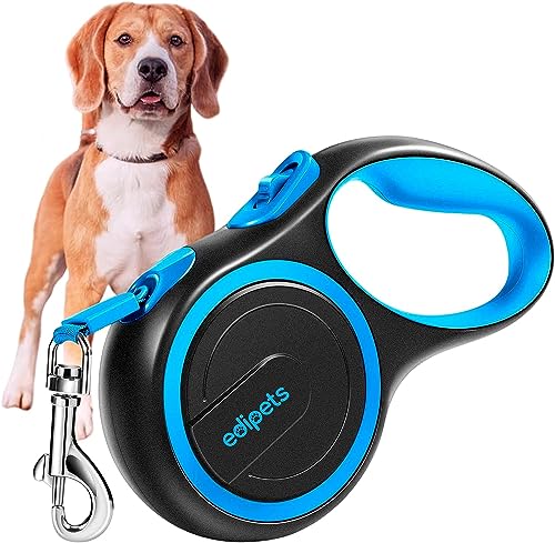 Edipets, Hundeleine, Ausziehbar, Einziehbar, 3, 5 und 8 Meter, Flexibles Band für Rechts- und Spaziergänge, Dog Leash, Rolleine, Flexileine, Retractable (Blau, 5 Meter <20kg) von Edipets