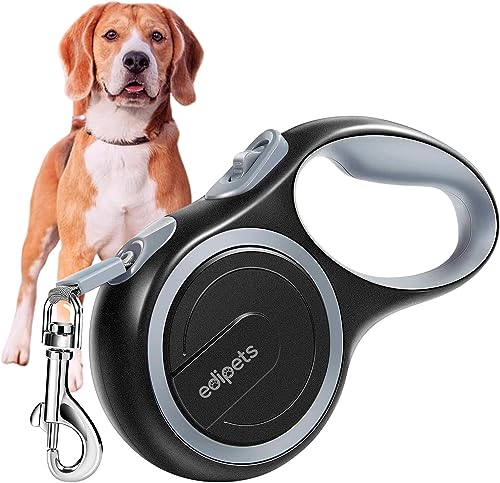 Edipets, Hundeleine, Ausziehbar, Einziehbar, 3, 5 und 8 Meter, Flexibles Band für Rechts- und Spaziergänge, Dog Leash, Rolleine, Flexileine, Retractable (Grau, 5 Meter <20kg) von Edipets