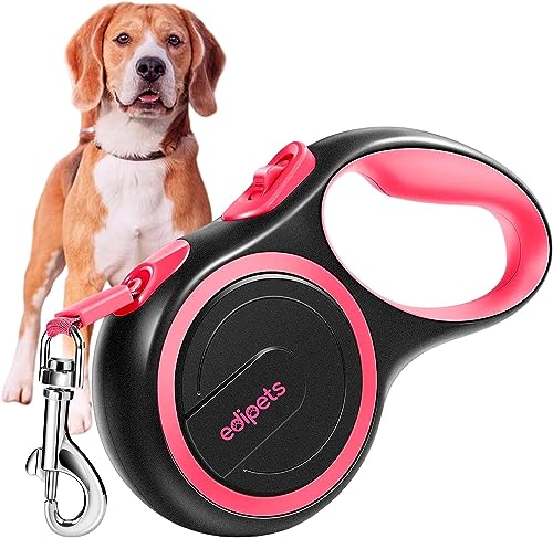 Edipets, Hundeleine, Ausziehbar, Einziehbar, 3, 5 und 8 Meter, Flexibles Band für Rechts- und Spaziergänge, Dog Leash, Rolleine, Flexileine, Retractable (Rosa, 5 Meter <20kg) von Edipets