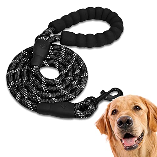 Edipets, Hundeleine, Starke Hundeleine mit Gepolstertem Griff für Haustiere, für Welpen, Kleiner, Mitteler und Großer Hund, 120 cm, 150 cm, 220 cm (120 cm, Schwarz) von Edipets