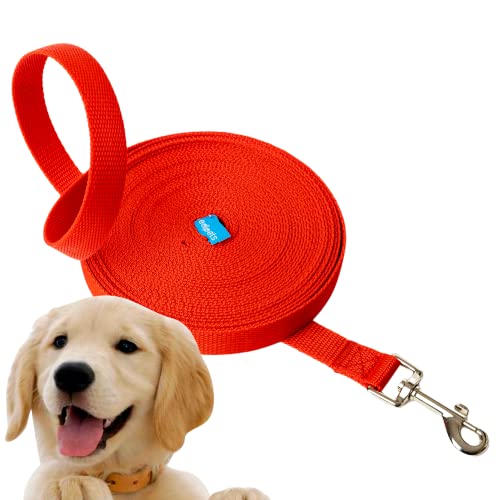 Edipets, Schleppleine für Hunde, 1.5m / 3m / 5m / 10m / 15m, Wasserdicht Trainingsleine für Große bis Kleine Hunde, Robuste Hundeleine (3 Meter, Rot) von Edipets