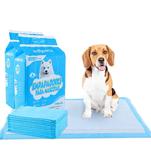 Edipets, Welpenunterlagen, 60x60, Welpentoilette, Saugfähige Trainingsunterlagen, Einweg Toilettenmatte für Welpen, Puppy Training Pads (40 Stück) von Edipets