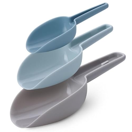 EdirFtra 3 Stück EIS Trockenfutter Kugeln, Kunststoff Eisschaufel Set, Kunststoff Lebensmittelschaufel Set, Tierfutter Schaufel, verdickte Nesting Design Tiernahrung Schaufel von EdirFtra