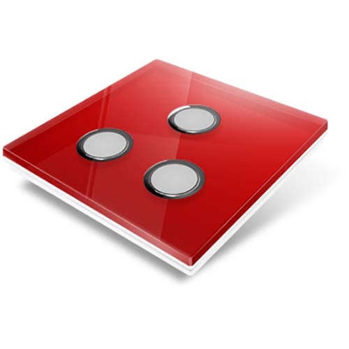 Edisio EFC-R03 Abdeckplatte Crystal 3 Tasten Rot von Edisio